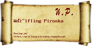 Wölfling Piroska névjegykártya